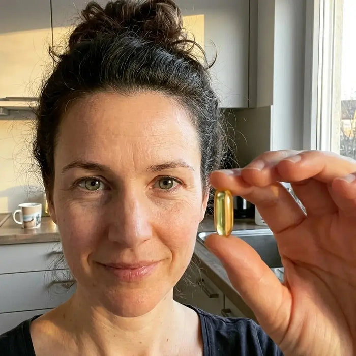 Customer holding the Resilia Oil of Oregano pouch