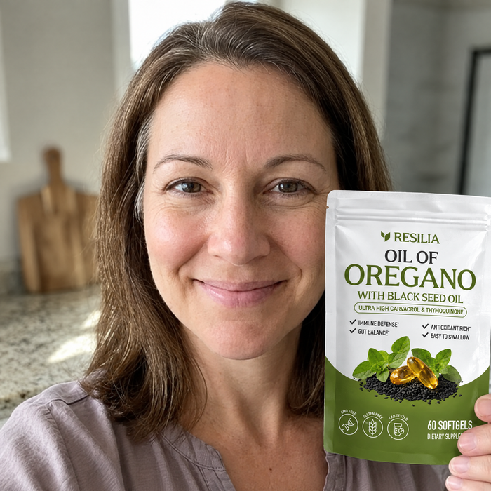 El cliente tiene la bolsita de aceite de orégano Resilia.