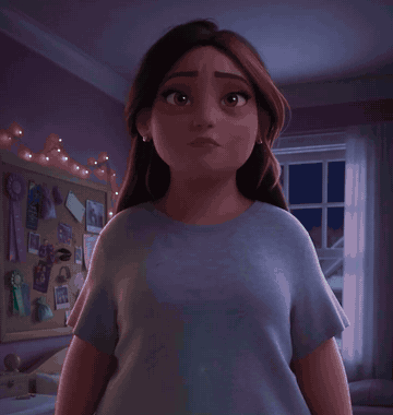 Animation of her lymphatic system lighting up through her body