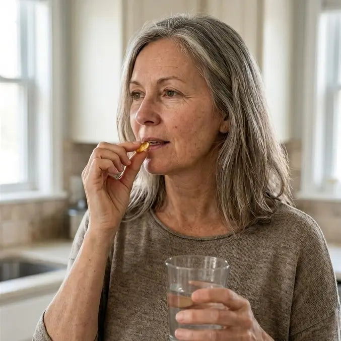 Women in midlife using a natural wellness routine