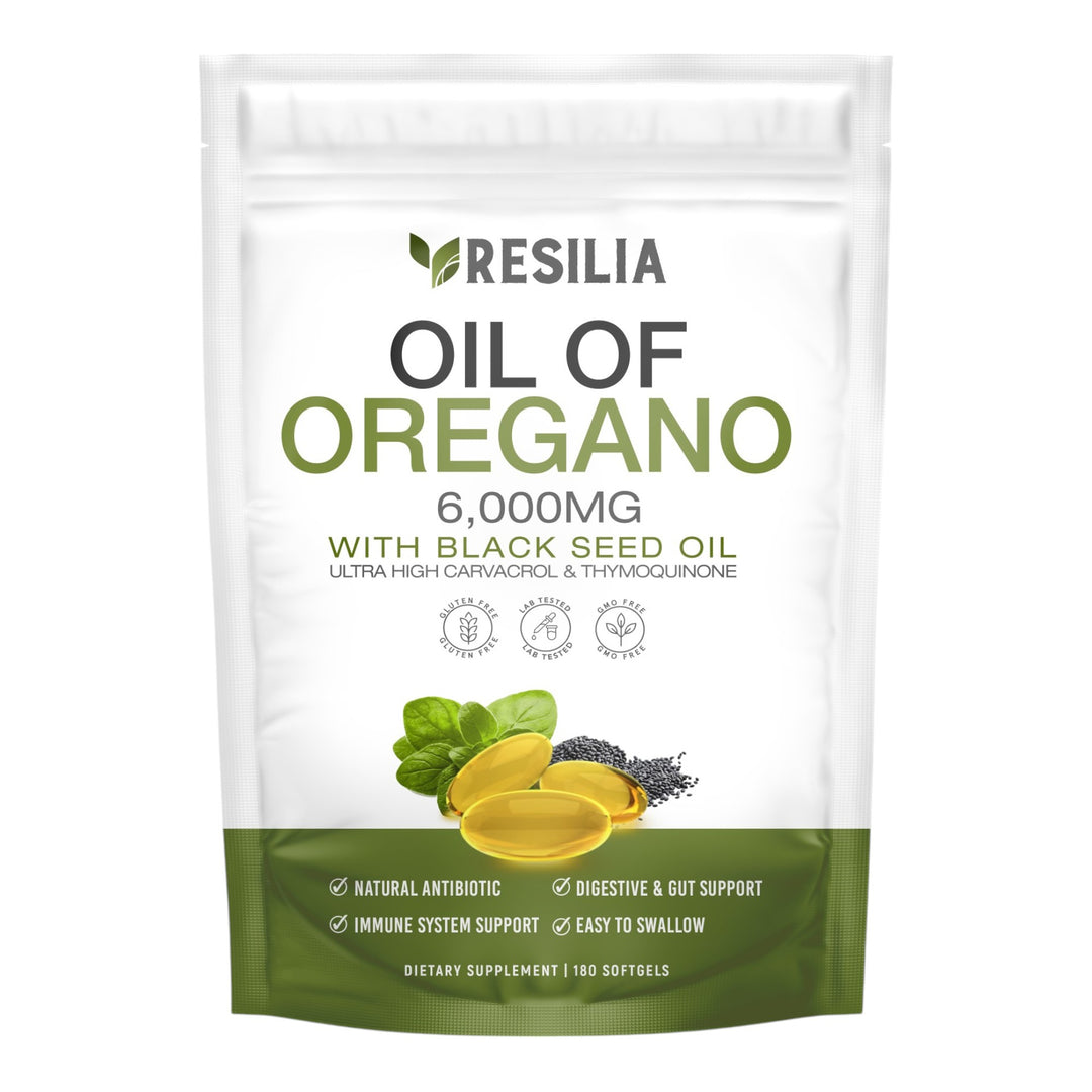 A package of Resilia Oil of Oregano softgels 